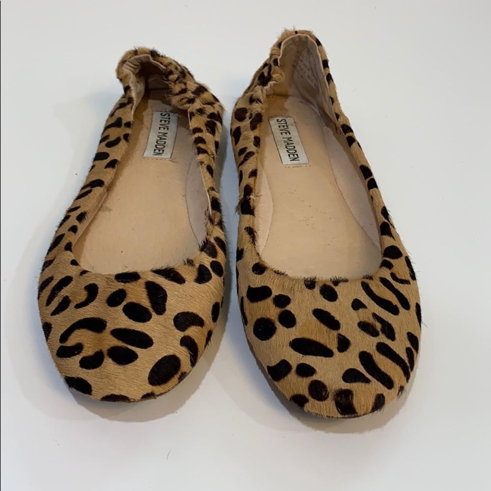 Steve Madden leopard fur ballet flats